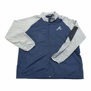 Dunbrooke Atlanta Braves Men's Navy and Gray Hurricane Lightweight Jacket